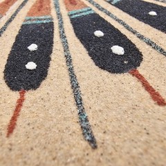 Navajo Style Sandpainting 6×6 “Sun & Eagle” Tile – Read Description