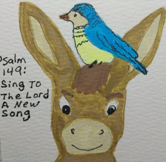 GAT Original PAINTING Hand Painted Donkey Bible Verse Art Collectible 3 Inch