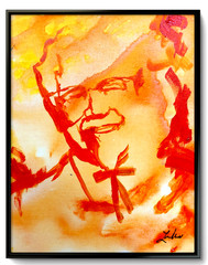 LOVELESS – „ARE YOU HUNGRY?“ fast food original acrylic on canvas 11 X 14 COA