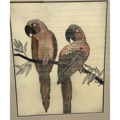 Earlene DeShon Hand Colored Etching Art ‚Sienna Tails‘ Original Museum-quality