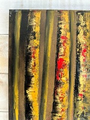 Oil Painting Birch Tree Forest Contemporary Modern Landscape Canvas 16 by 20 AMA
