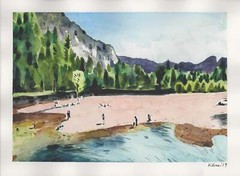 Yosemite Valley. Original Watercolor. 8.5″ x 11″