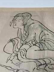 ANTIQUE DRAWING PAINTING JAPANESE MASTERFUL UNSIGNED POSSIBLY KUNIYOSHI WOMAN