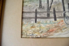 Autumn Fall Landscape Country Road Original Watercolor Painting Framed Signed 🍂