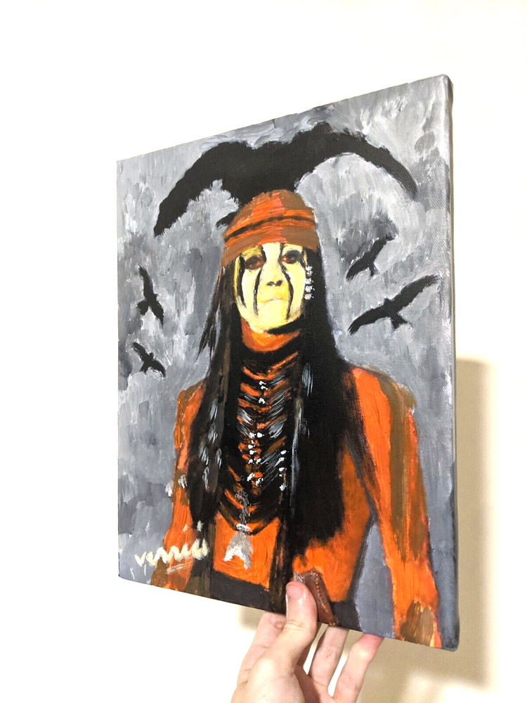 Tonto Painting on Canvas 11×114 movies Art signed by the artist lone ranger