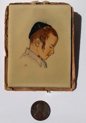 Mid 20th Century Judaica Bezalel School Style Hebrew Miniature Painting 1950s
