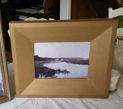 Oil Painting Tybee Island Ga Flow With Life Nautical Framed R. Parker 14×16″