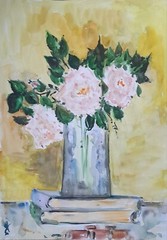 Arisa Strazds – „Retro“ – floral paper/watercolor painting, 29×42 cm