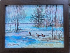 Dieter Piepenburg 1938 Neuruppin Oil Painting Rebhuhn IN The Snow Nach W.Lorenz
