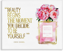 Fashion Designer Perfume Gold Pink Watercolor Inspirational Word, Designed by Am