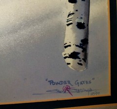 STEPHEN STALLINGS Painting Listed American Realism SIGNED SPORTS Landscape SKI