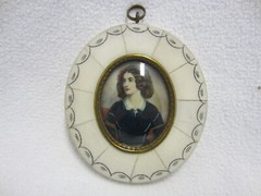 MINIATURE – Portrait of Women – circa 1920 – Gouache/Iv. – LOLA MONTEZ n. „J.Stieler“
