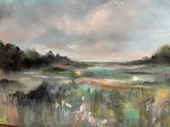 ORIGINAL, Set Of 2 Signed Landscape Paintings In Vintage Gold Frames 13×16