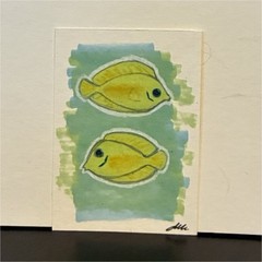 ACEO 2.5inX3.5in TITLED: Mimic Lemon Peel Tang Prismacolored pencils. SIGNED