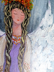 ORIGINAL Painting „ANGEL “ impasto ACRYLIC 10″x 8″ by Olga Diduh.