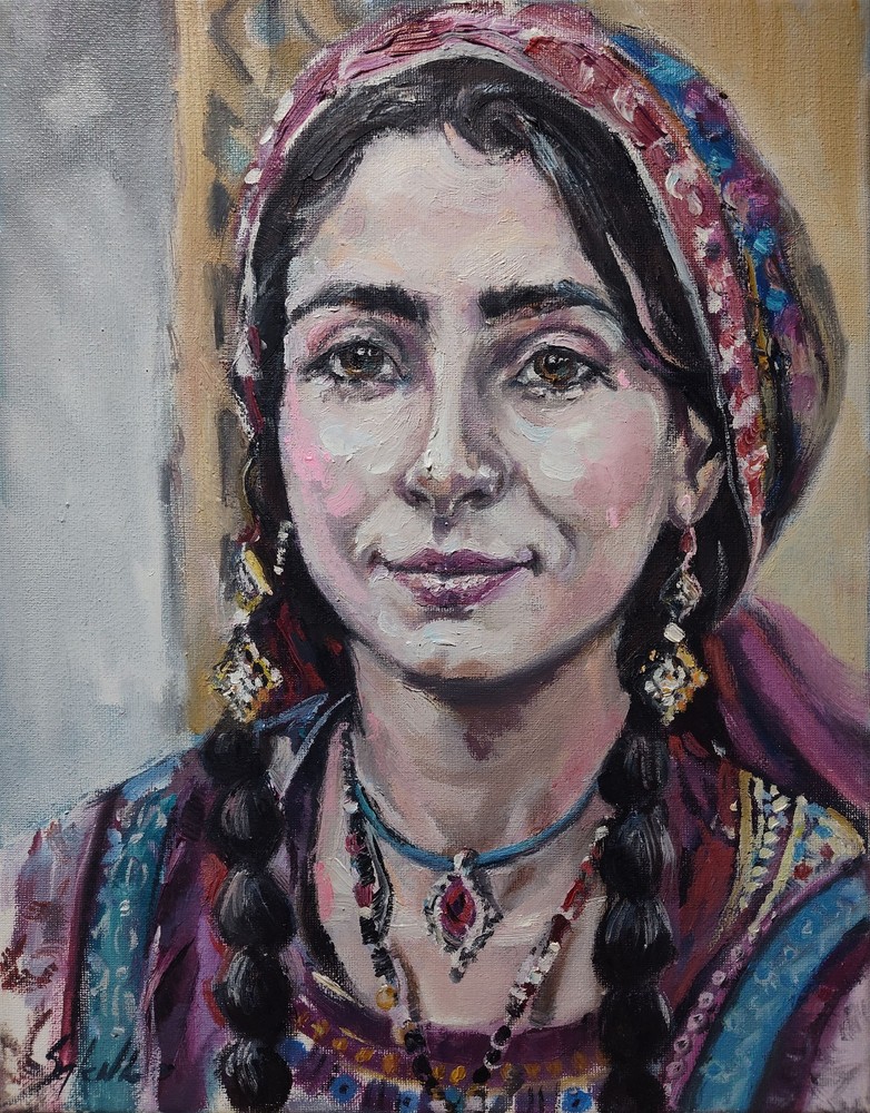 Original oil paimting 11″x14″ Beautiful Woman portrait, Impressionism, Realism