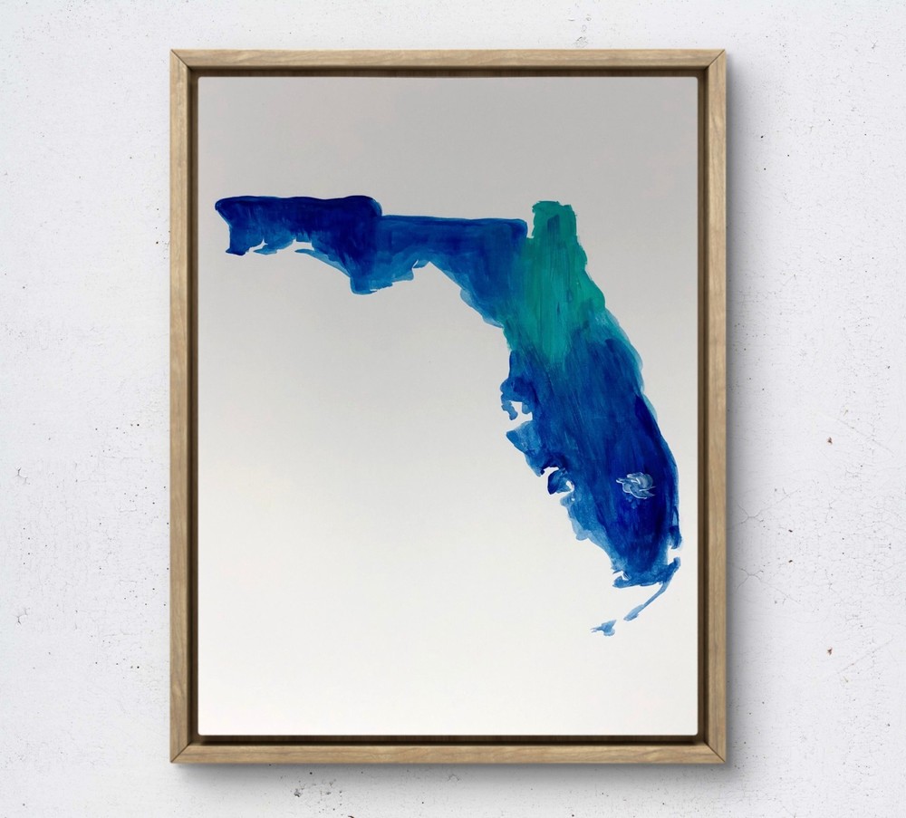 WS original florida painting 14X11 gallery paper modern expressionist fine art