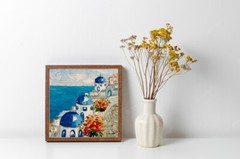 Santorini Painting Greece Original Art Landscape Little Impasto