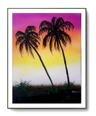 LOVELESS – TROPICAL SUNSET impressionistic for living room 11 X 15 COA