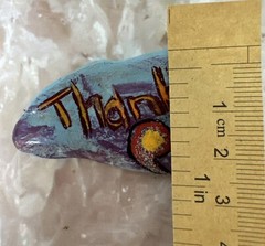“Thanks” Hand Painted Rock With Acrylic /Stone Art ,Gift Ideas