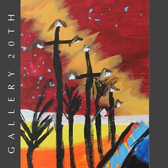 SHELTER! SURREALIST ABSTRACT OIL PAINTING! ORIG ART MID CENTURY MAX BECKMANN VTG
