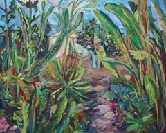 Backyard Garden Impressionism John Kilduff Cityscape Large 4×5 feet