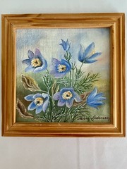 Nanny Andersson Original Oil Painting Backsippor 1989 Swedish Floral Art