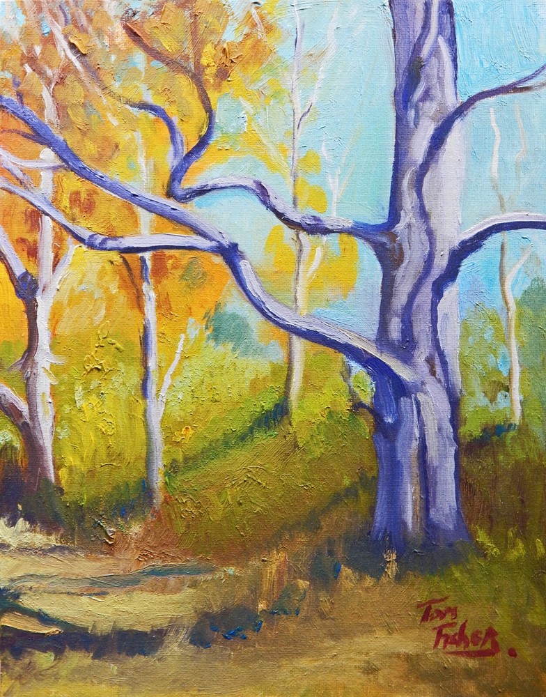 Fall country tree portrait realistic Impressionism oil Painting landscape