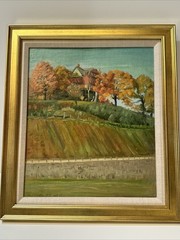 Antique North Carolina Painting Impressionist 1918 Landscape William Kirkgaard