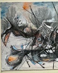 Small Abstract Expressionism Drawing From 1961 Signed Illegibly NYC Mixed Media