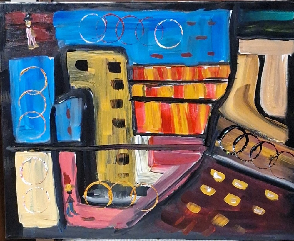 looking for answers, Acrylic Painting – 16×20 Hand Painted Artwork on Canvas