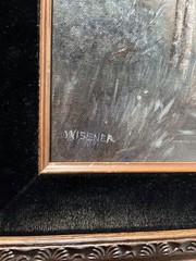 Wisener Framed Signed Oil Painting Original Landscape Realism Art 24″ Wide