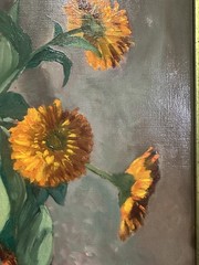Julius Delbos „Marigolds“ SIGNED 31″x28.5″ Oil on Canvas