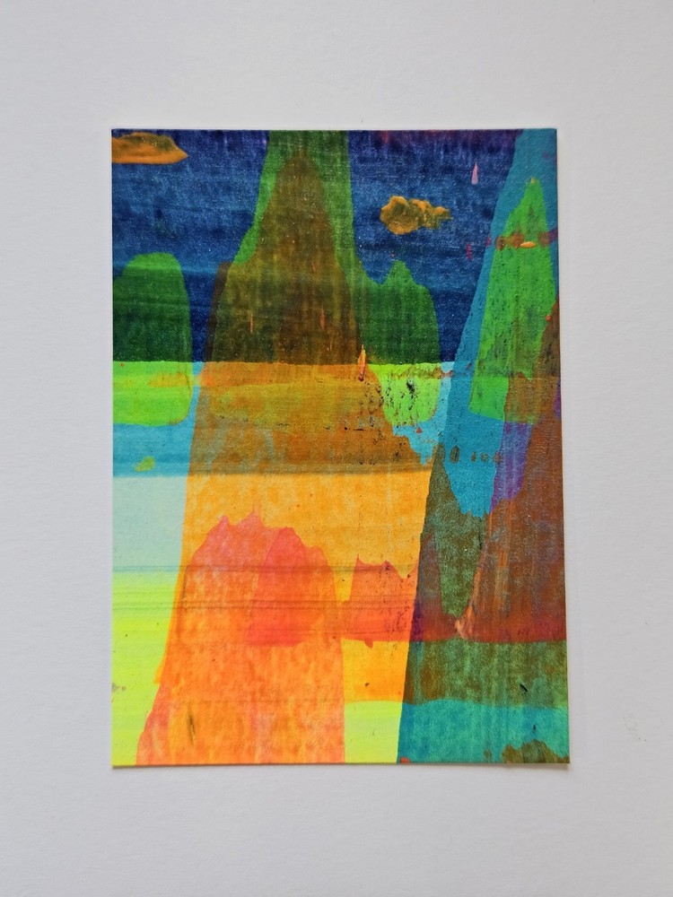 ACEO Original Loosies #62 Jackie T Creates Acrylic Abstract Landscape