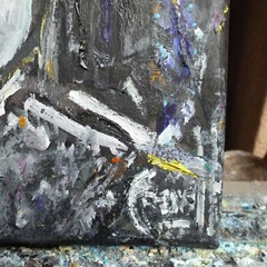 PAUL STANLEY star singer guitarist KISS painting original 8×10 signed by Crowell