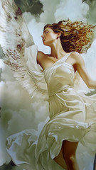 Anne Dias (1985) – (XXL) Giant Angelic duet by the sea 200x100cm