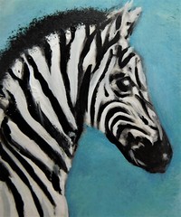 ACEO Africa Zebra Painting Original Art by Rain Crow