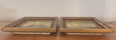 Pair of VTG Oil on Canvas Nautical Sailing Ships Signed Framed Paintings