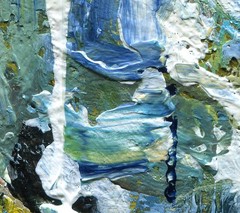 4×4 inch Original Painting, Abstract Expressionism, Blue Colorful Art, Modern