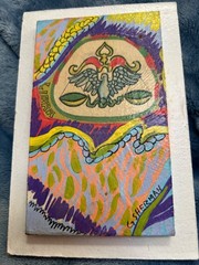 SALE! signed G Sherman 1960s mod eames era zodiac painting Libra