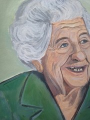 Contemporary Elderly Woman Acrylic 9×12 Canvas Paper Painting