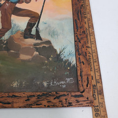 VTG Rustic Framed Oil Painting Miner 49er Doctor by Larry Krames Bohemian Club