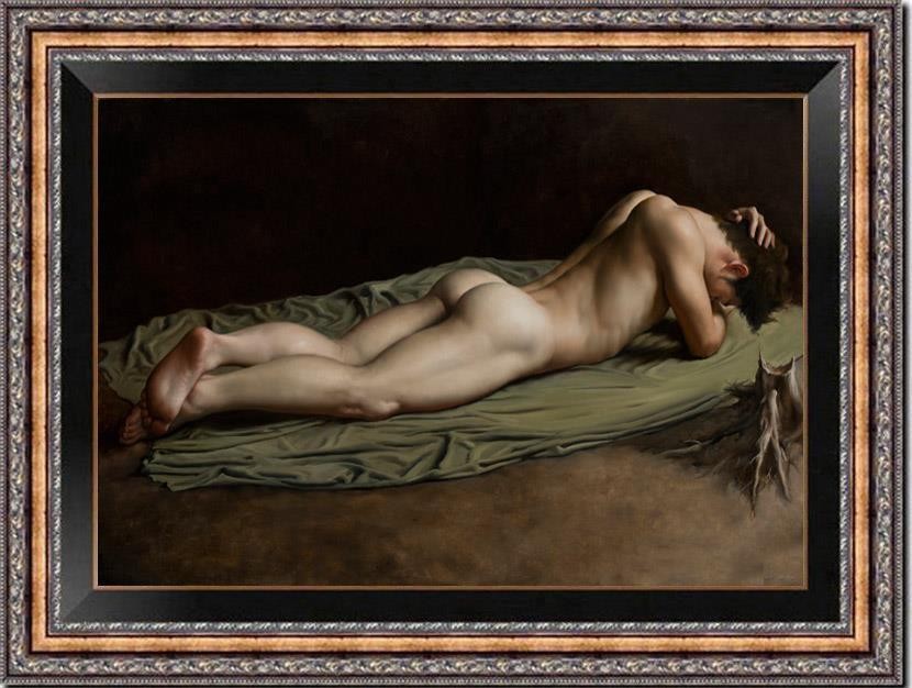 Hand Painted Oil Painting art Young Male Nude Men on Canvas 24″x36″