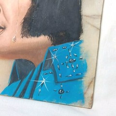 Painting of Elvis Presley on Stone 8 x 8
