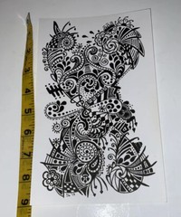 Original Ink Drawing Signed By Artist. Black & White, Modern Doodle Art. 9×5.5 “