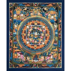 Traditional Mandala Thangka, Tibetan Style, Fine Himalayan Art, For Home Decorat