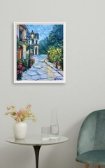 Original Oil Painting on Canvas Board, Summer Evening By Tünde Papp