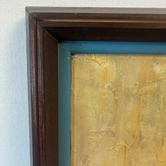 Vintage MCM Original Oil Painting By Woolsey Flower Vendor Thick Impasto Framed