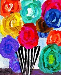 FREE SHIPPING MARILYN COKE colorful PAINTING POP ART Original SWARTZMILLER DNA