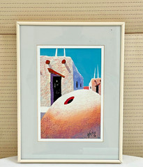 Todd Abbott Winters Original Watercolor Adobe Dwelling 1988 Santa Fe Taos Signed